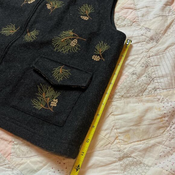 british khaki rare vintage dark charcoal gray sleeveless wool vest size medium - Picture 5 of 7